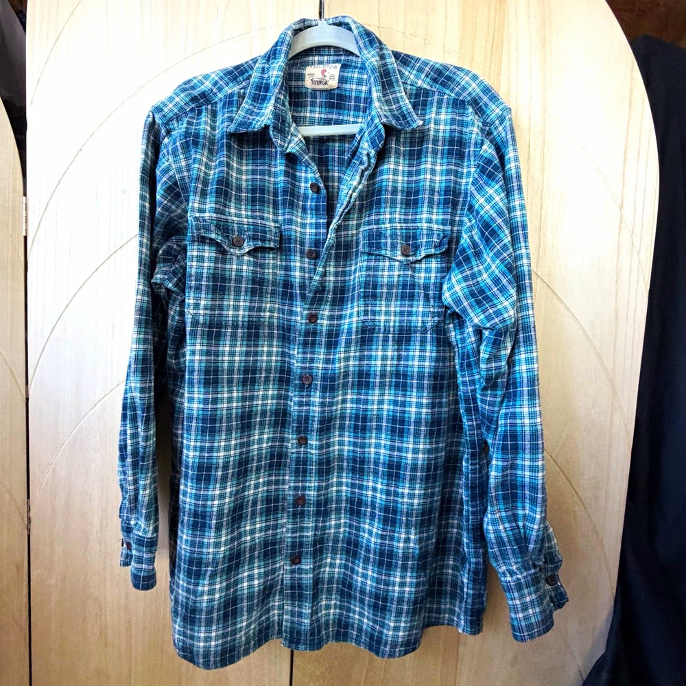 RedHead Plaid Flannel Shirt Teal Blue Oversized Grunge Cabincore XLT Men